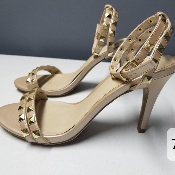 Diba Shoes Heels 7.5 Cream Formal Business Party Studded Strappy - Picture 1 of 5